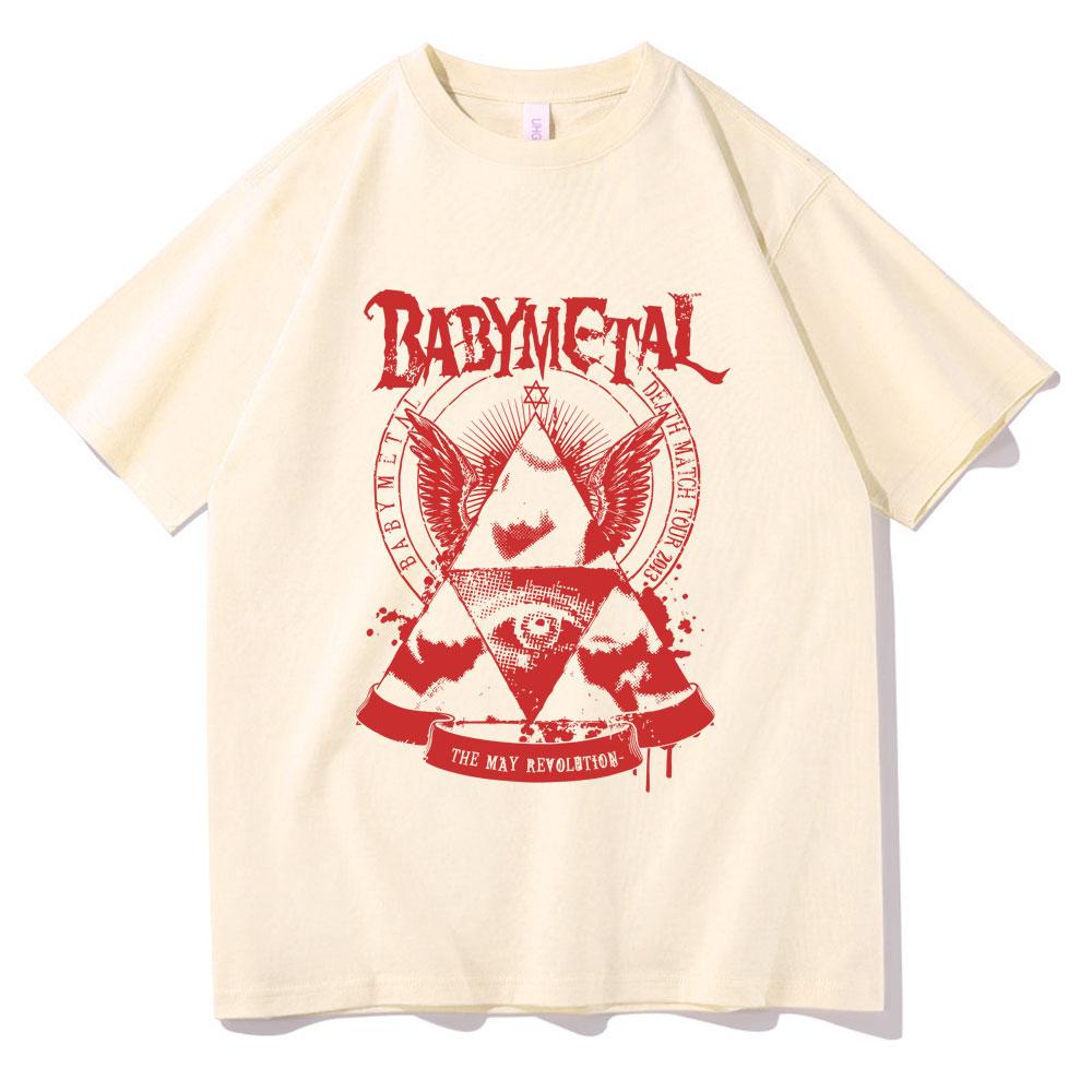 Rock Metal Band Babymetal May Revolution Graphic Tshirt Men Women Vintage Gothic T Shirts Male Streetwear Pure Cotton Tshirt