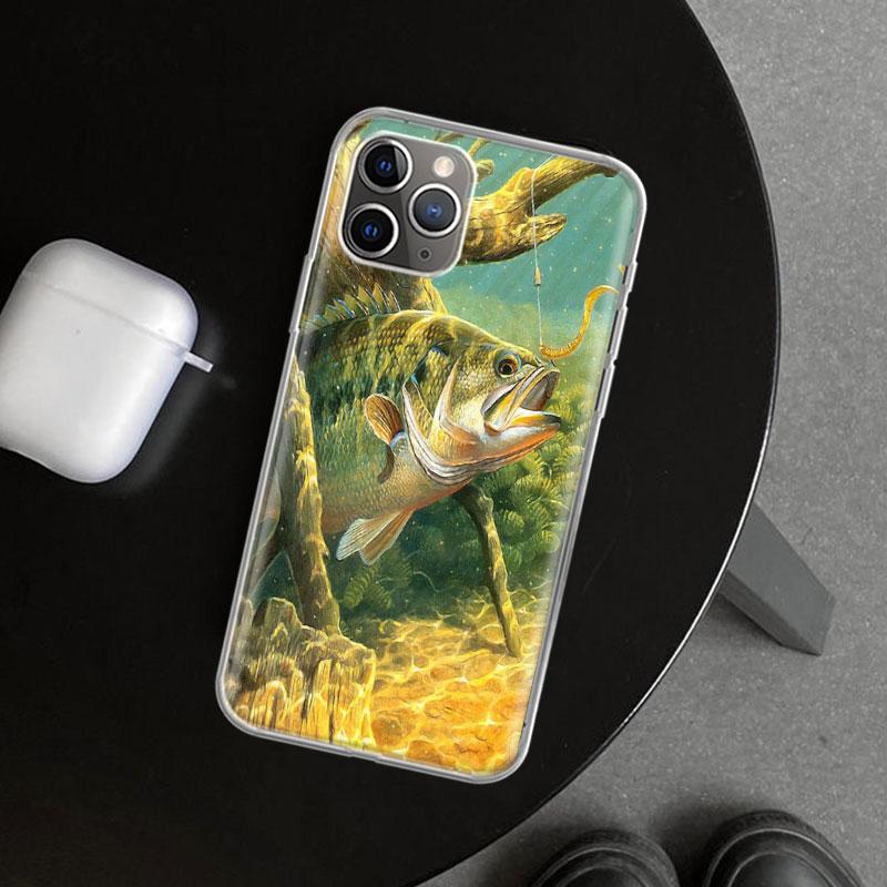 Carp Fish Fishing Rod Hook Phone Case Cover for iPhone 18 11 12 13 Mini 14 15 Plus 16 Pro Max 17 Air 7 8 + SE Art Customized Fundas
