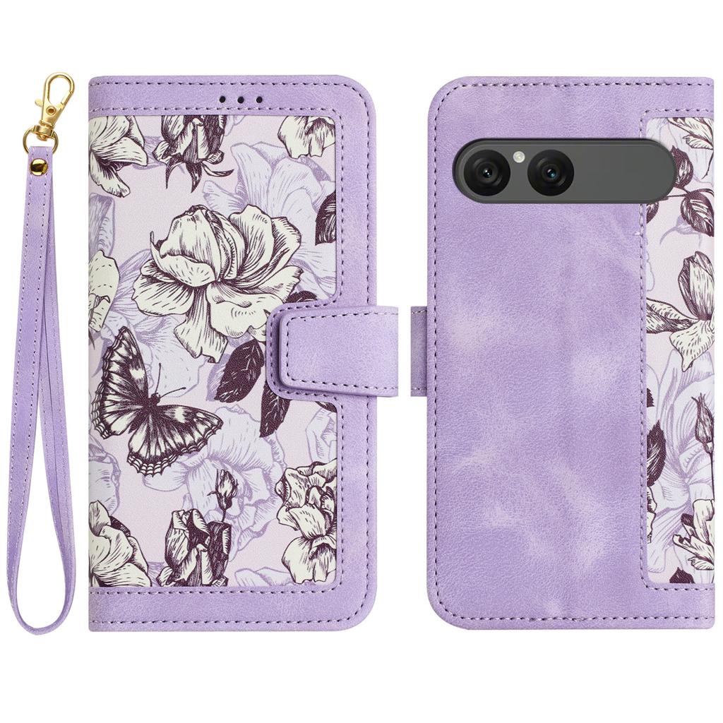 For Sony Xperia 10 VII Case PU Leather Floral Phone Cover with Card Slots