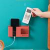 2 In 1 Wall-mounted Mobile Phone Remote Control Storage Box Multifunctional Punch-free Storage Rack Wall Debris Storage Holders Cup Holders 5