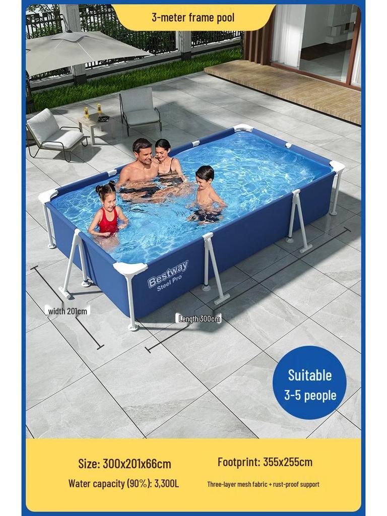 Bestway Inflatable Family Frame Pool for Children & Babies - Outdoor Folding Fish Pond
