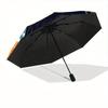 1pc Cats Flowers Automatic Umbrella   Auto Open/Close Folding Umbrella with  8 Rib Frame, 3 Fold Compact Umbrella for Men & Women, 130