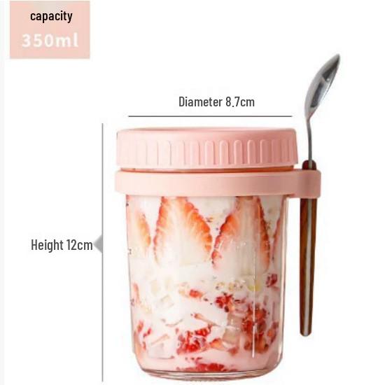 Oatmeal Portable Breakfast Blender Cup - Thickened Glass, Sealed for Milk or Salad