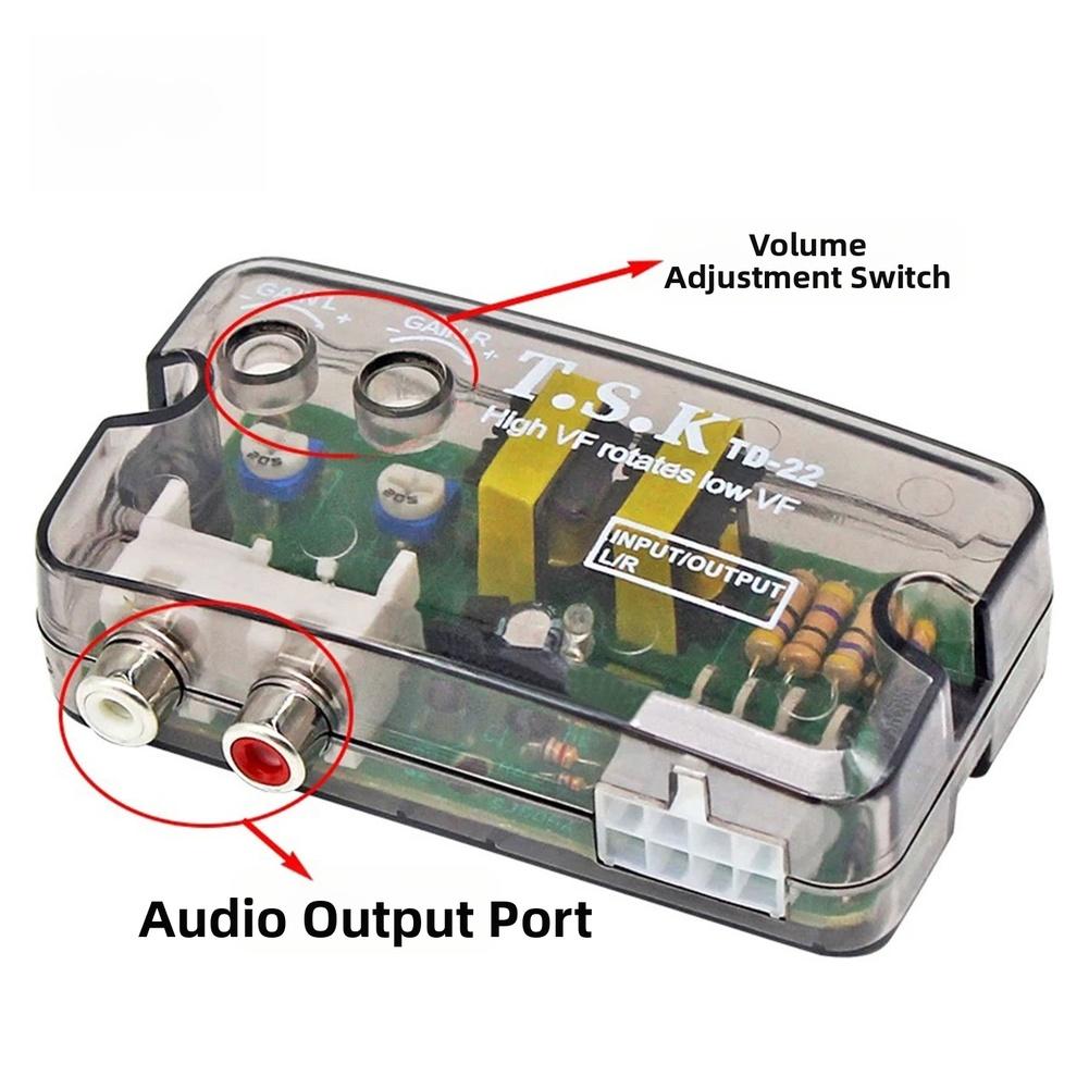 TD22 Car Audio Converter Adapter Line Level to For RCA for 2 Channel or 4 Channel Stereos without For RCA Outputs