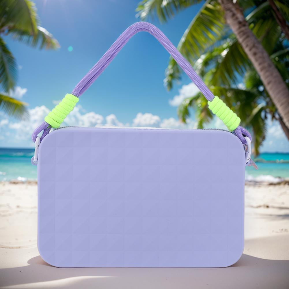 Silicone Storage Pouch Universal Phone Pouch with Lanyard Zipper Wallet Large Capacity for Bogg Tote Bag