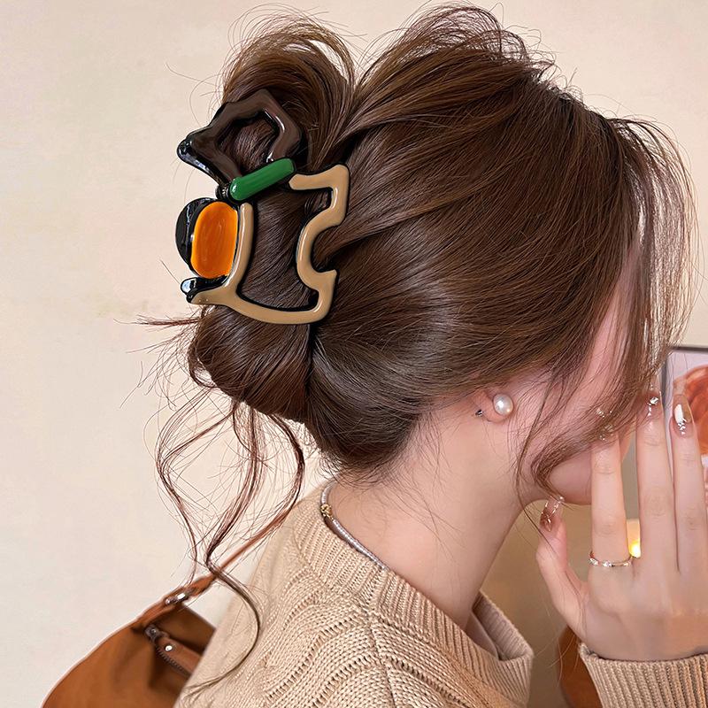 2025 Leopard Print High-End Large Shark Hair Clip for Women