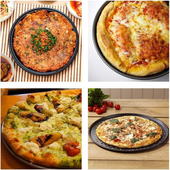 28/32 cm Stahl Antihaft-Pizza-Backform Platte mit Loch Backgeschirr Backwerkzeug Verkauf Waren