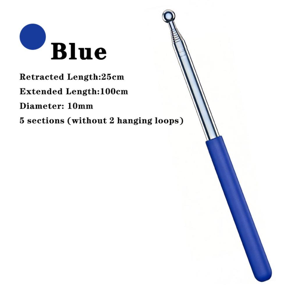 1pc Portable 2-in-1 Teaching Pointer 1/1.2/1.6M Retractable Flagpole Flag Display Pole Tour Guide Flag