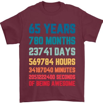 65. Geburtstag 65 Jahre Altes Unisex T-Shirt 100% Baumwolle