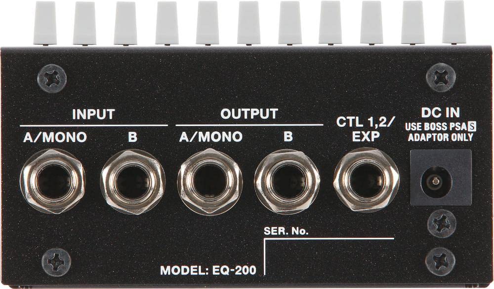 BOSS Graphic Equalizer with Two 127 User Memory MIDI Battery and a Equalizer for Live and Light Music EQ-200 10-Band EQs, Settings, Connectors, AC/AA