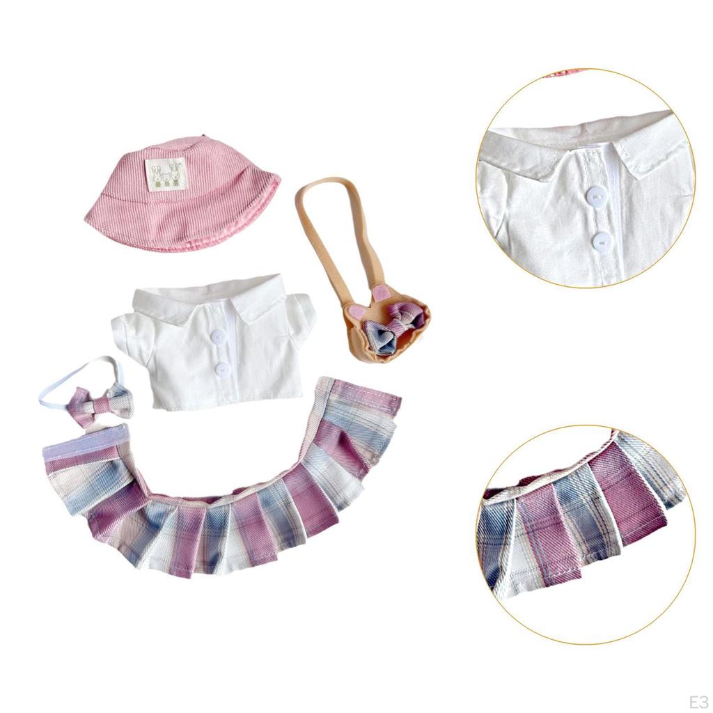 15 Cm Plush Doll Clothes DIY Girl Gift,Adorable,Plush Accessories Costumes Soft Stylish