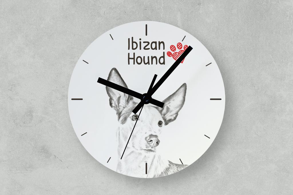 Ibizan Hound, Ibizan Podenco – Wall clock with a dog, shelf clock with a print | Art-Dog