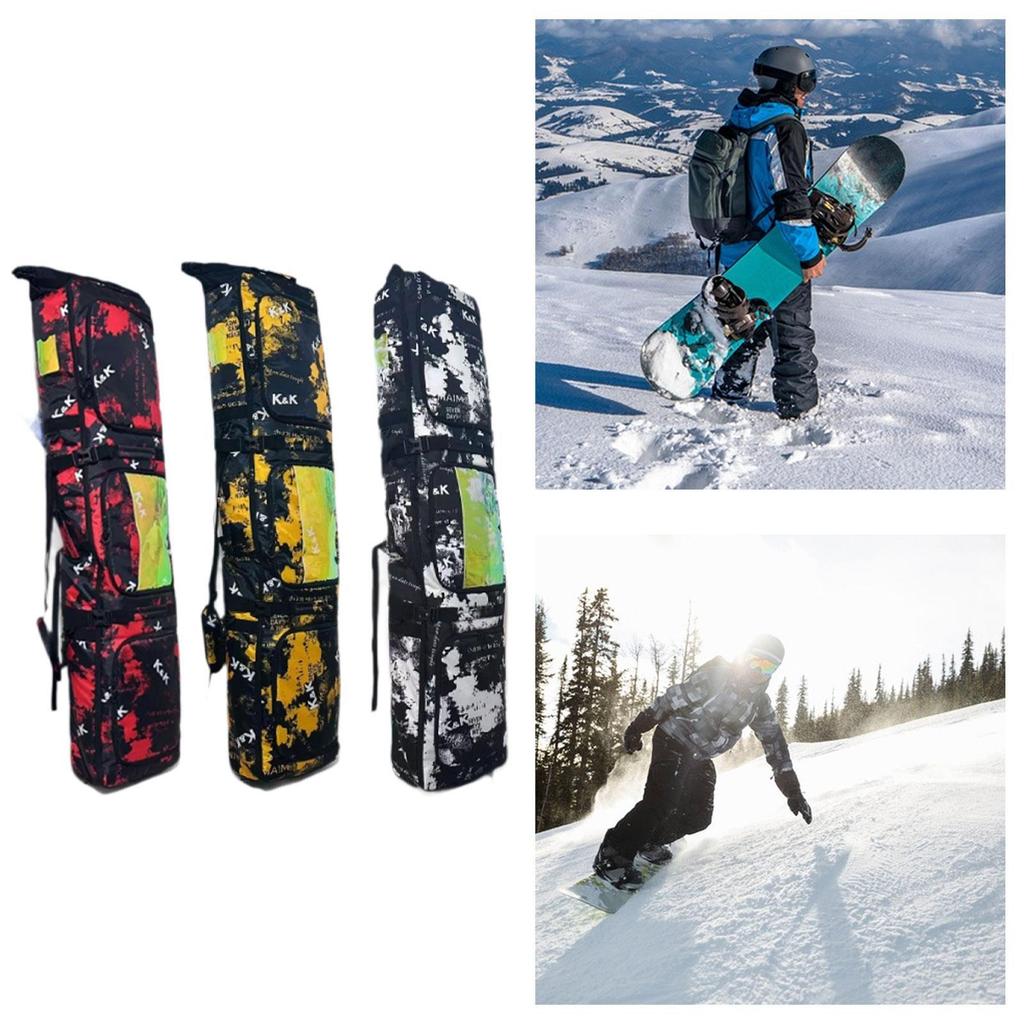 Snowboard Bag for Adults Wheeled Rolled Up Top Snowboarding Storage Carrier Ski Carrying