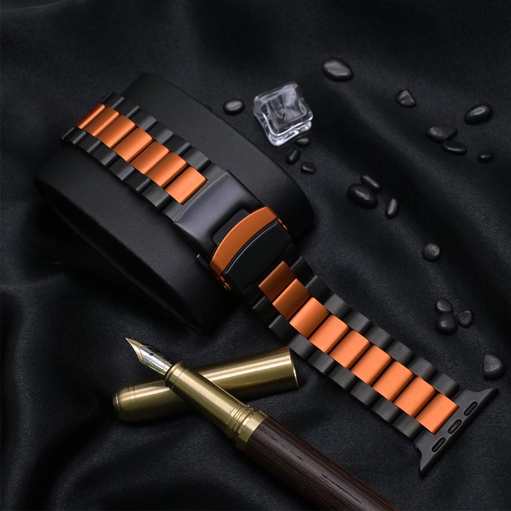 Titanium Bracelet for Apple Watch Band Ultra 2/1 49mm 46mm 45mm 44mm Business Men Strap For Iwatch 10 7 8 9 4 5 6 SE Accessories