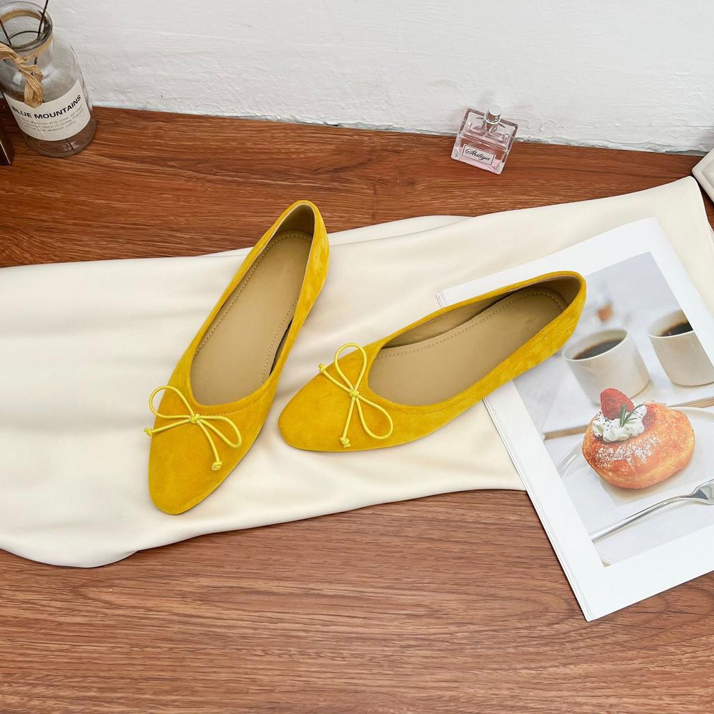 2025 new bow soft-soled casual shoes French outer wear high-end sense one-pedal shallow single shoes women's summer versatile