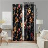 2 Pcs   Versatile Polyester Transparent Curtains for Home Decoration Dark Series Bird and Flower for Use In Bedrooms and Living