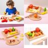 Wooden Vegetable Fruit Playset Kids Magnetic Cutting Hand Eye Coordination