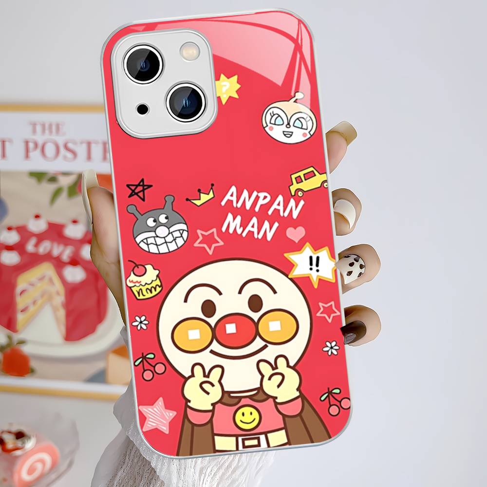 

1pc Cartoon A-AnpanmanS Anime Tempered Glass For Iphone 14 13 12 11 Pro Mini XS MAX 14Plus X XS XR Cover iphone X