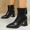 Pointed Toe Women Boots Ankle Heeled Shoes Fashion High Heels Woman Short Boots Winter New Pumps Goth Casual Chelsea Botas