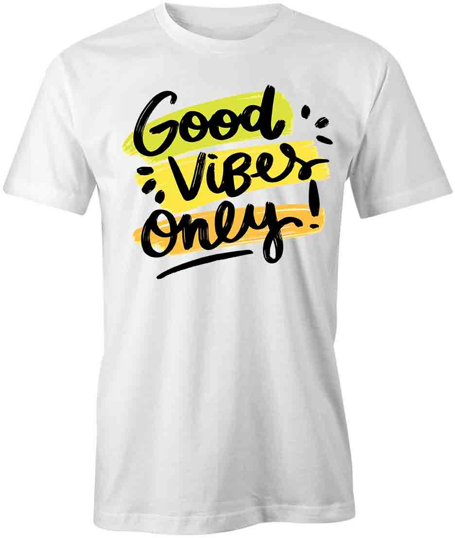 GOOD VIBES ONLY TShirt Tee Short-Sleeved Cotton POSITIVE CLOTHING S1WCA500 XXXL