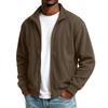 Men's Stand Collar Casual Jacket - Thick Lined Loose Fit Coat for Fall Winter