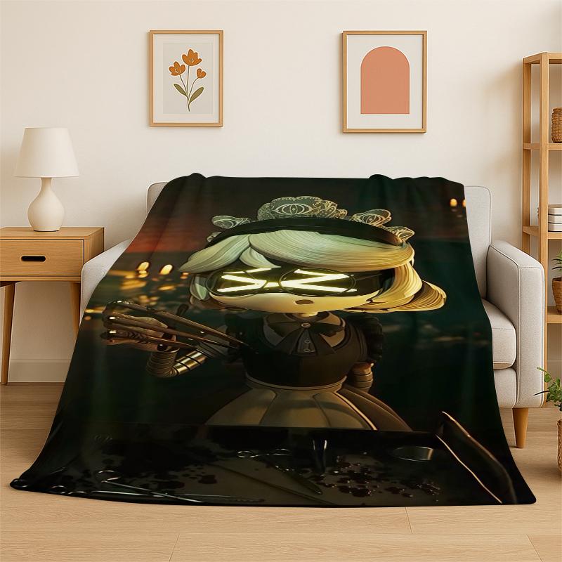 Droni Assassini a Cartoni Animati Uzi V Robot Coperta in Flanella Morbida Calda Plaid per Camera da Letto Soggiorno Letto Viaggio Campeggio Picnic