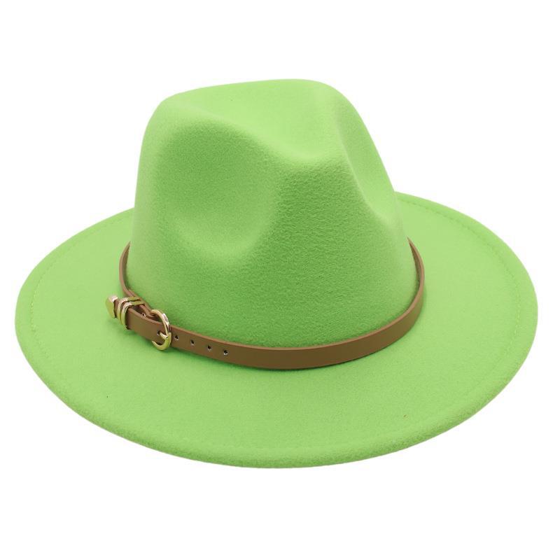 Europe And The United States New Top Hat British Party Jazz Hat Fedora Foreign Trade Woolen Felt Hat Big Brim Trendy Hat