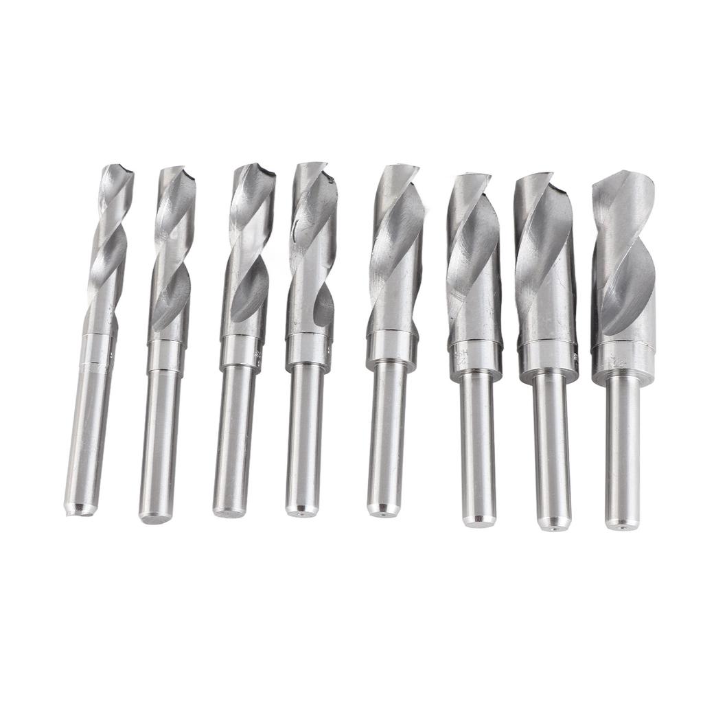 8Pcs White High Carbon Steel Twist Drill Bit Set Large Heat Treated Industrial