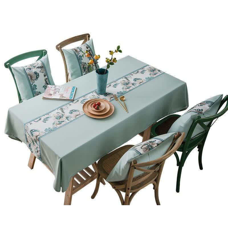 Waterproof Jacquard Cotton Linen Tablecloth 135x180cm