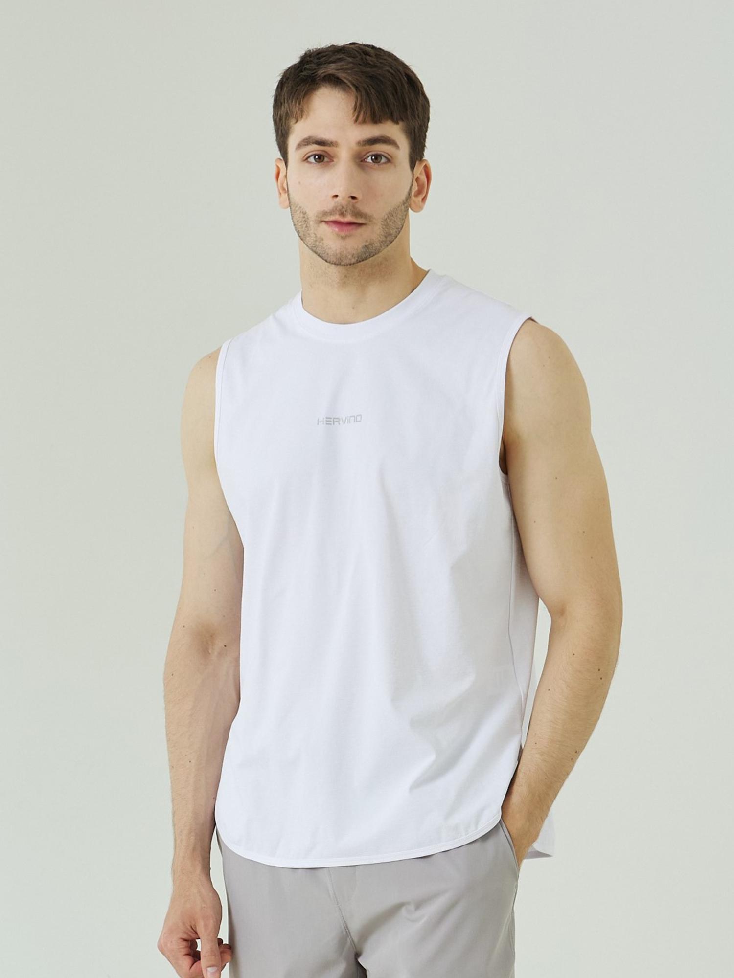 Ervino Muscle Relax Fit Daily Sleeveless [White] 2Xl