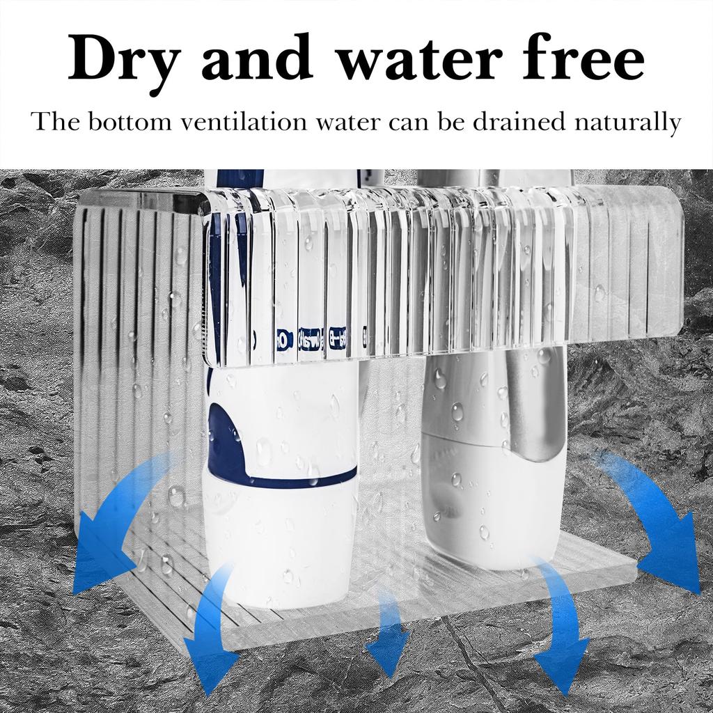 Linkidea Electric Toothbrush Holder for Bathroom and Acrylic Adhesive Organizer Compatible with iO Philips and Aquasonic Wall-Mounted Shower, Oral-B