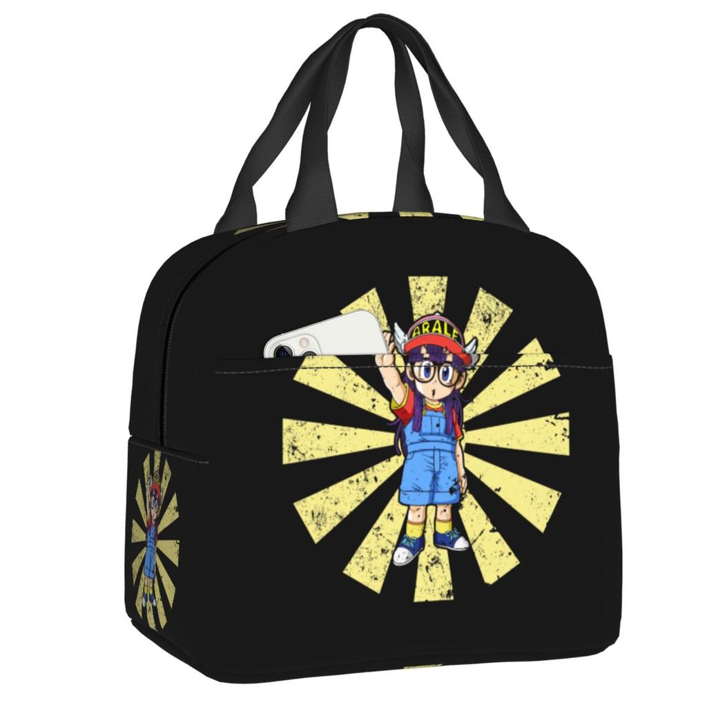 Custom Arare Arale Purple Dr Slump Resuable Lunch Box for Women Multifunction Cooler Thermal Food Insulated Lunch Bag Student