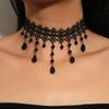 Charmante Gothic Schwarze Spitzen-Choker-Halskette für Damen