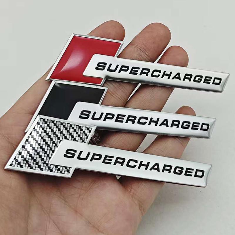 2026 3D Aluminum Car Letters Supercharged Logo Car Rear Trunk Fender Emblem Badge Stickers Decals For Audi A Series Q S SQ RS Series