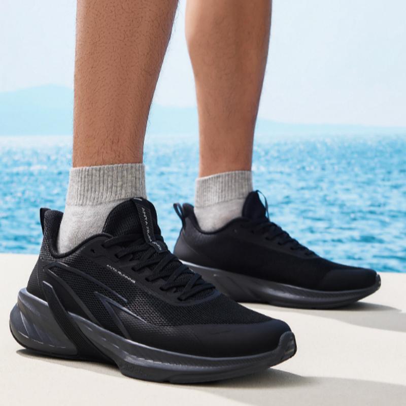 Anta A-Shock Yastıklamalı Kaymaz Düşük Üst Günlük Koşu Ayakkabıları Erkek Temel Siyah Spor Ayakkabı 112435548-5