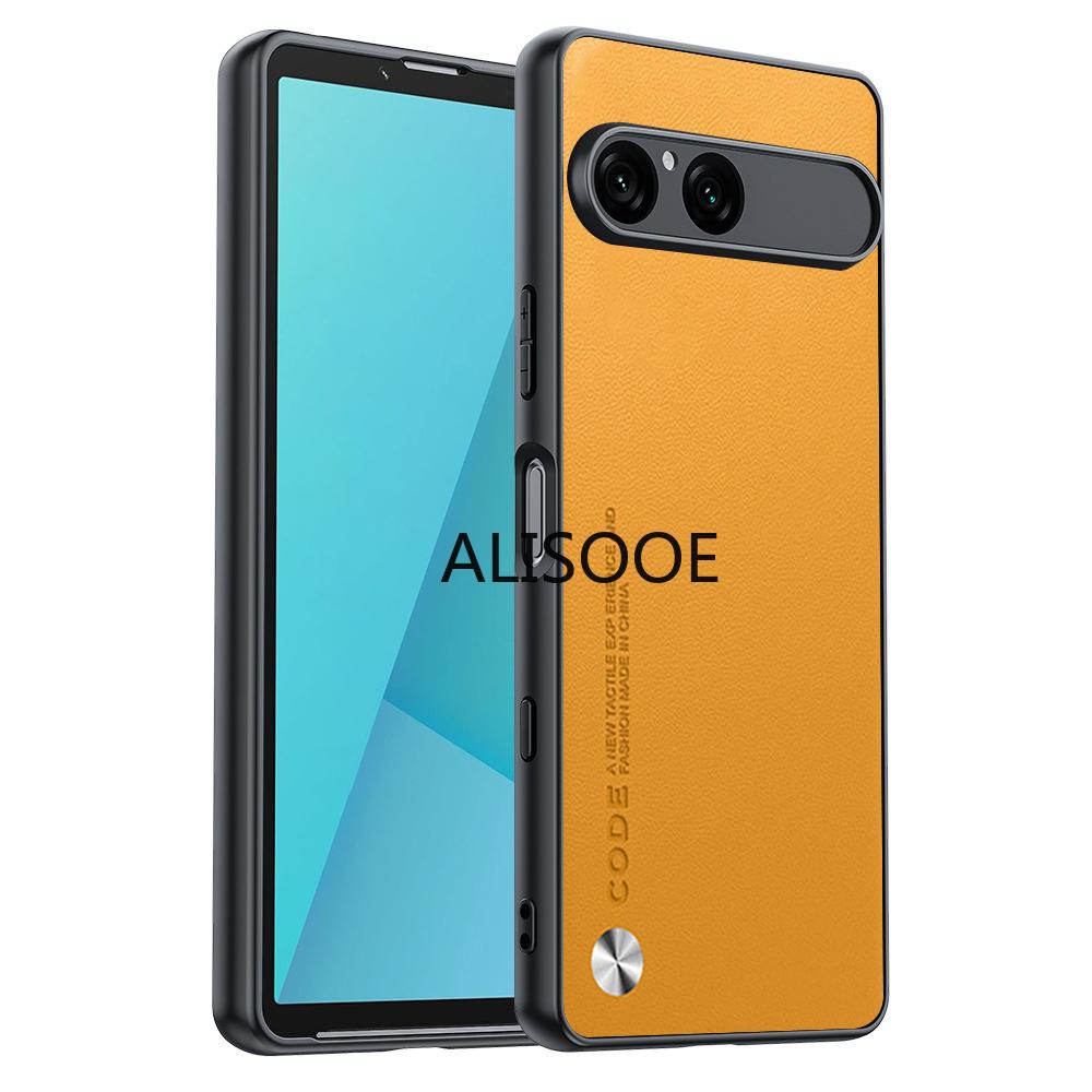 

For Sony Xperia 10 VII Case Luxury Fiber Texture PU-Leather Protection Cover for Sony Xperia10 VII Capa Shockproof Funda Sony Xperia 10 VII жёлтый