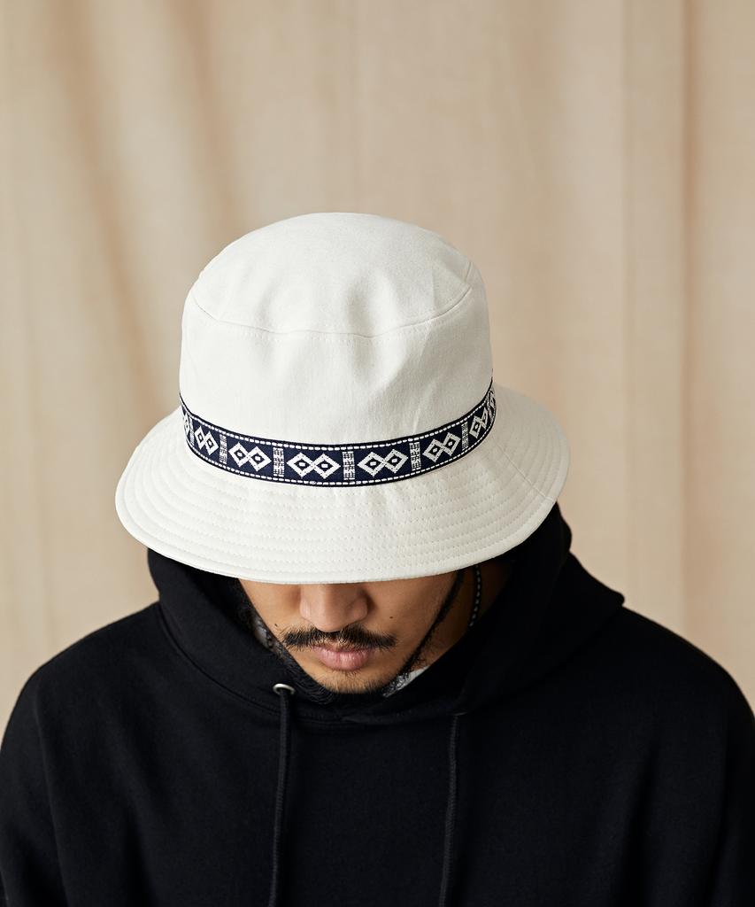 CITY STREET Ctst Ethnic Bucket Hat Ivory(Navy)