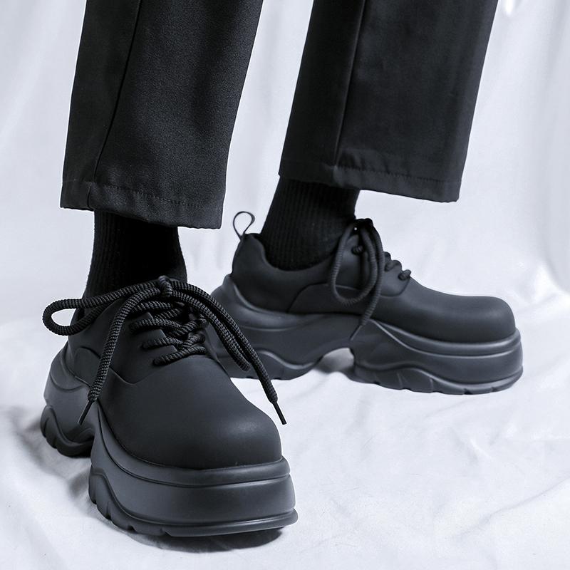 Thick Soled Men's Shoes Brand Designer's New Style Outdoor Trendy Street Walk Young People Daily Height Increasing Shoes