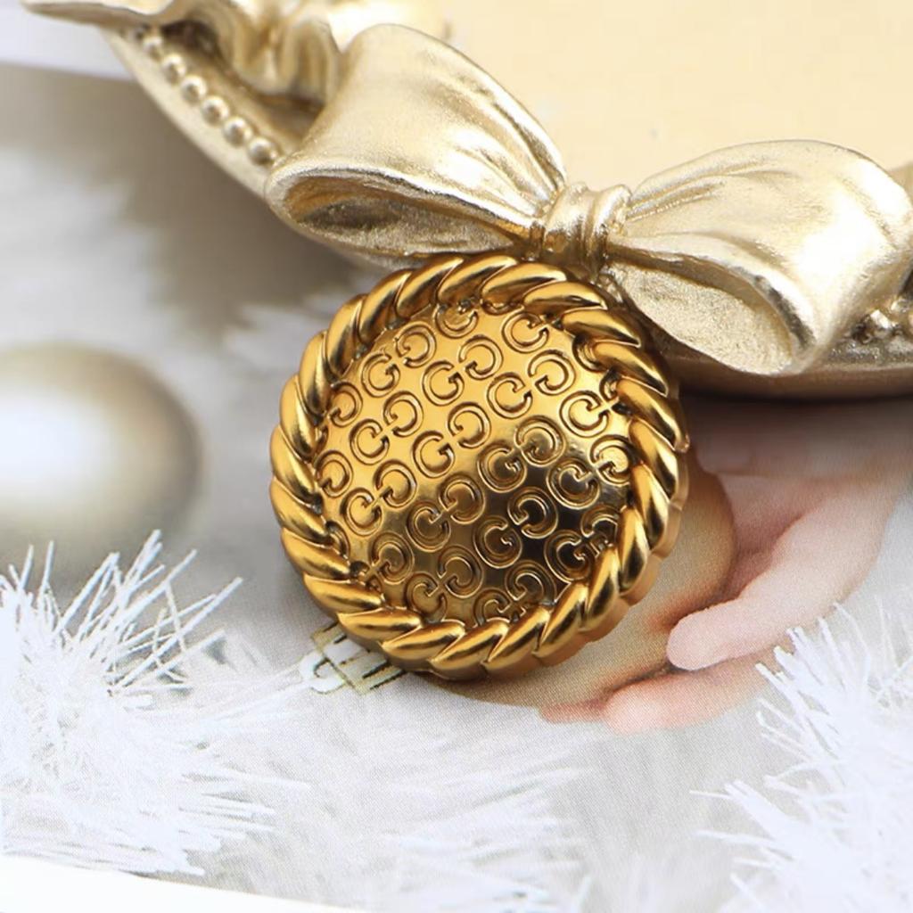 6Pcs Fashion Luxurious Design Gg Letter Buttons For Clothing Metal Jacket Buttons Sewing Material Sewing Accessories 20/23/25Mm