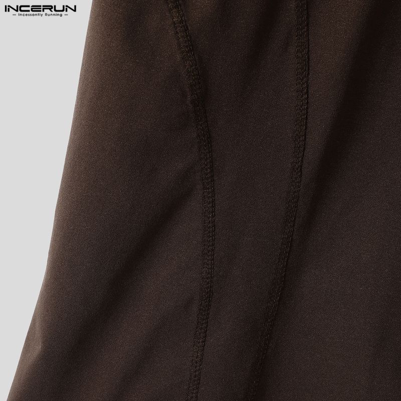 INCERUN Men Summer Short Sleeve Casual Fitted Tops T-shirts