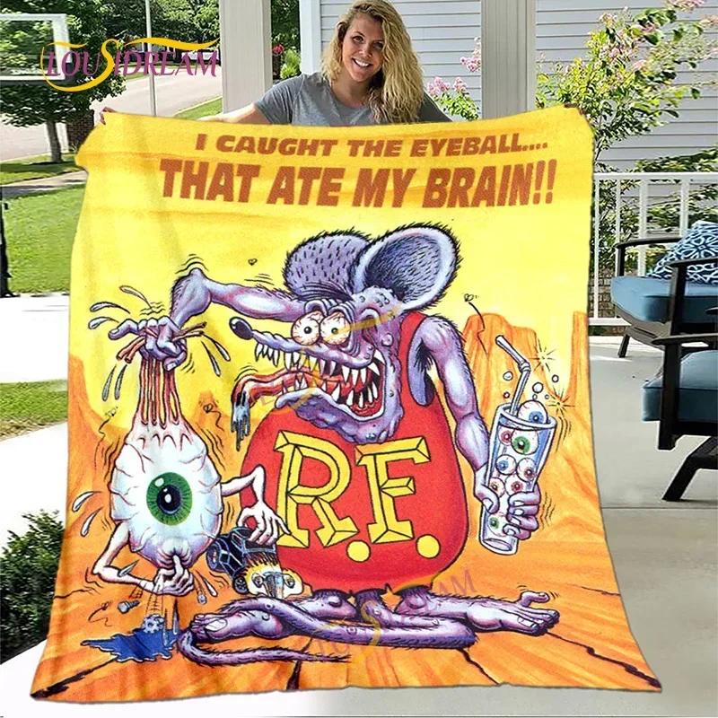 Cute Children's Holiday Birthday Gift Cartoon Rat Fink Cute Home Bedroom Decoration Thin Sofa Cover Sheets Four Seasons Blanket