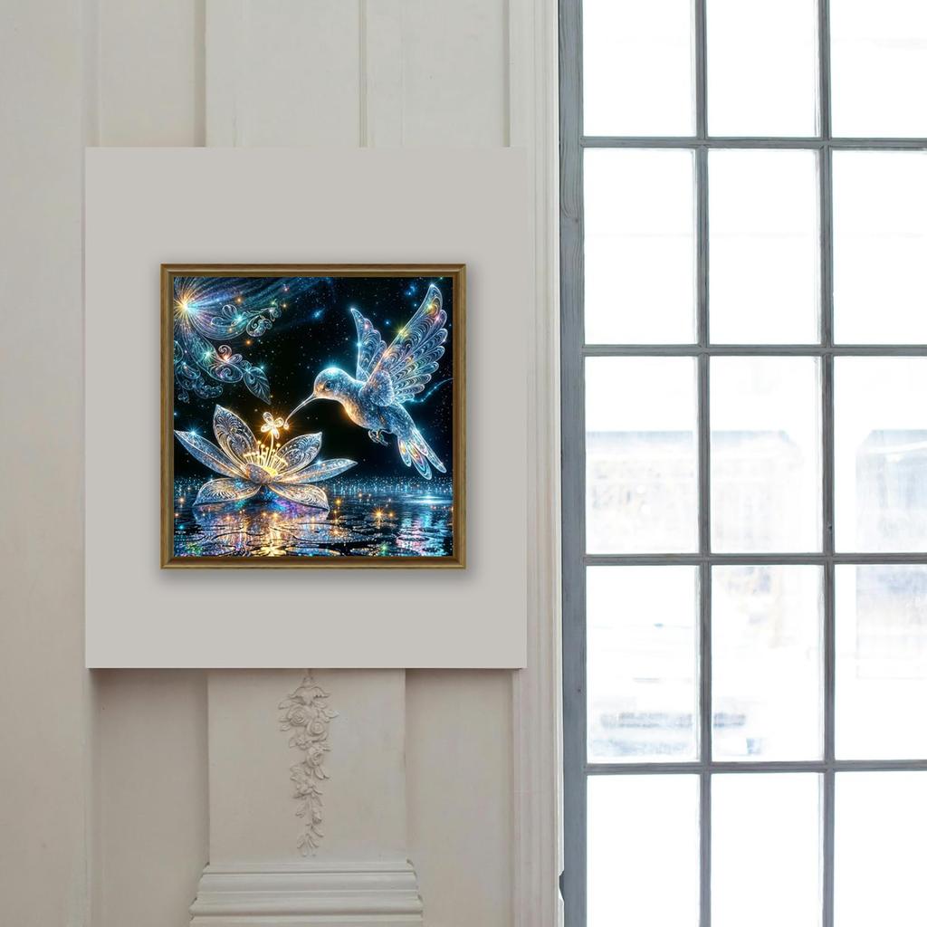 35×35 cm 14×14 in Adult DIY Full Drill Diamond Painting Kit — "Flowers Birds" Design Ideal for Gifts Home Decor