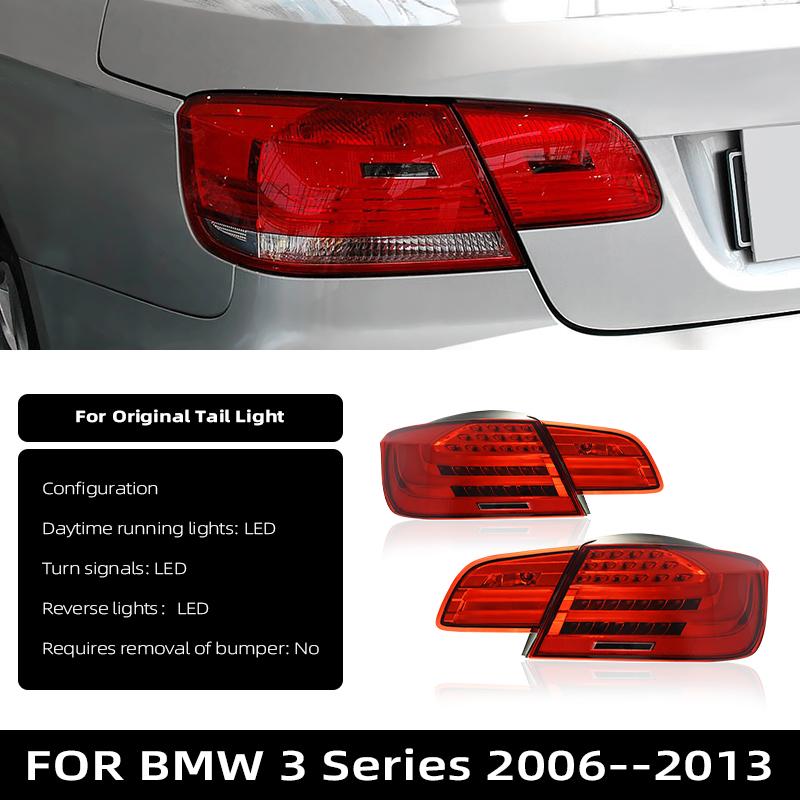 BBJL7 Car Tail Light For BMW E93 2006-2013 Upgraded Tail Lights Plug Play Turning Signal Brake Fog Tail Lamp Led Rear Light Assembly 1 pair