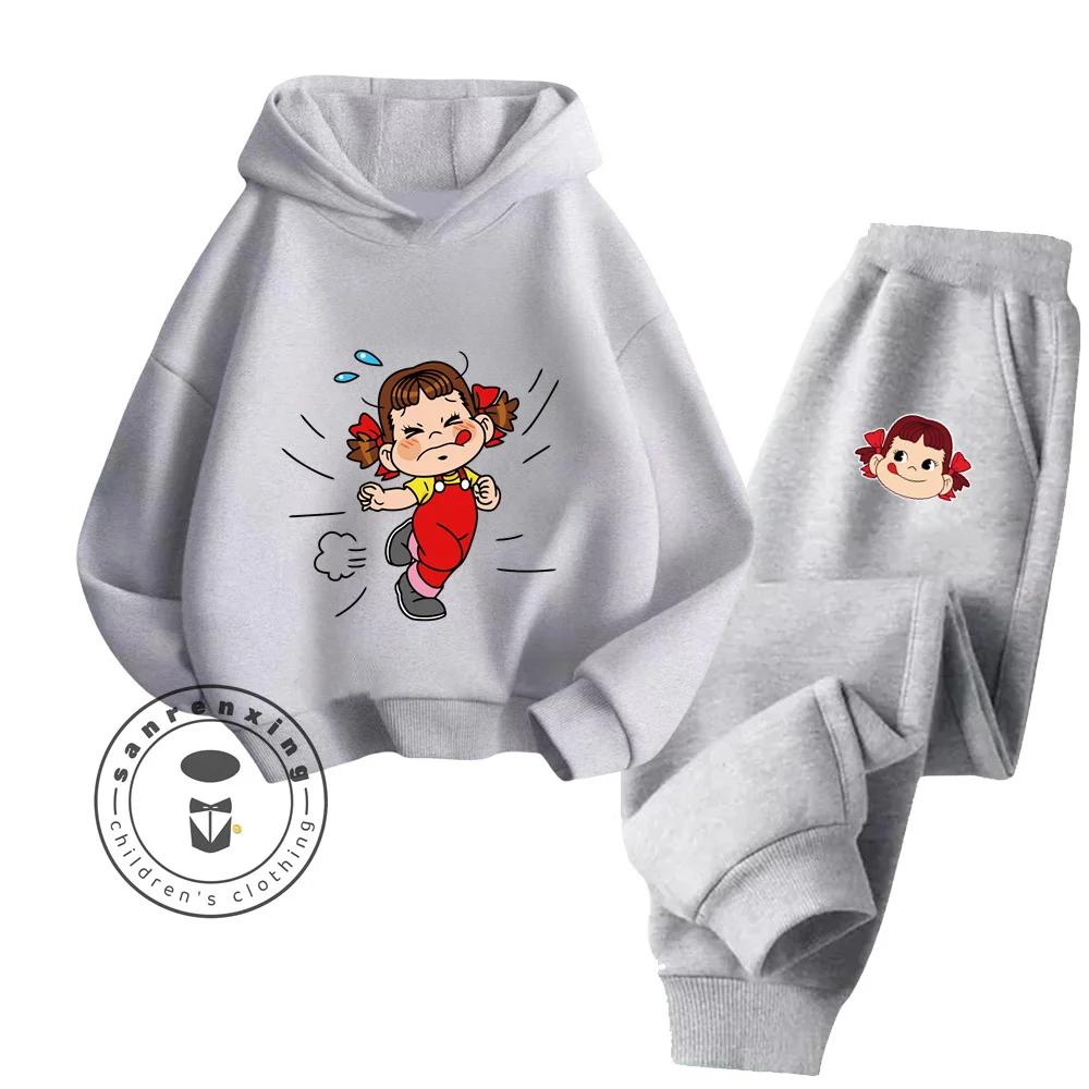 2025 Fujiya Cartoon Personalisiert Super Kawaii Fujiya Kleidung: Entzückend günstiges Hoodie-Set für Kinder für die Freizeit zu Hause und zum Spaß