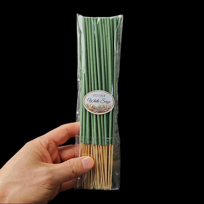 

50pcs Incense Sticks White Sage Lavender Lemongrass Bamboo Incense Long Lasting Natural Aroma for Home Office Yoga Meditation White Sage