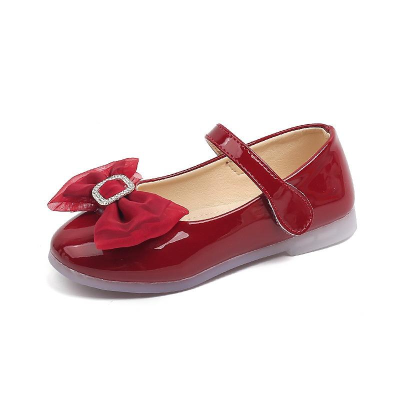 New Autumn Metal Bow Lady Style Elegant Toddler Shoes Fashion Casual Flats Baby Footwear