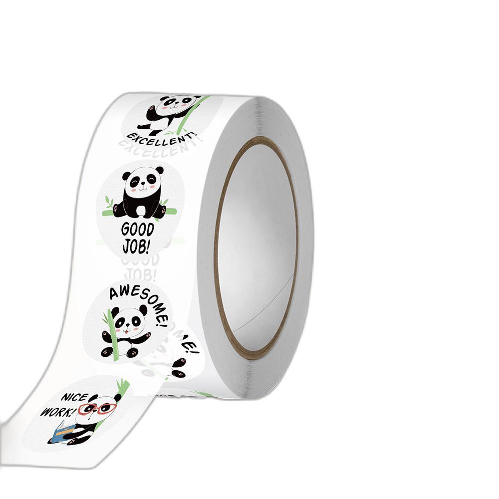 500 de bucăți 2,5 cm etichete autocolante drăguțe cu animale panda rolă pentru plicuri încurajează lauda recompensă student de lucru papetărie etichetă de sigiliu