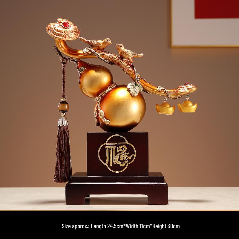 Elegantes chinesisches Kaki-Kürbis-Ornament: Luxuriöse Wohnkultur für Wohnzimmer, Weinschrank oder Eingangsbereich