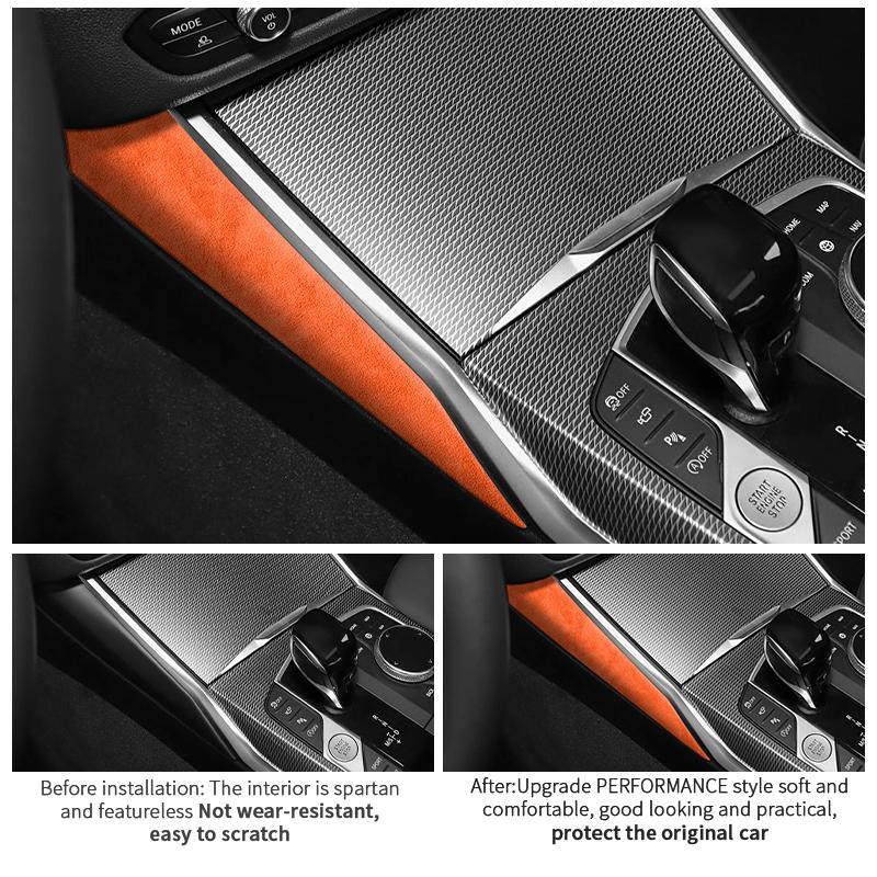 For BMW G20 G23 G28 G42 I3 I4 3 4 Series Made of Alcantara Center Console Gear Panel Side Trim Strips Car Interior Accessories
