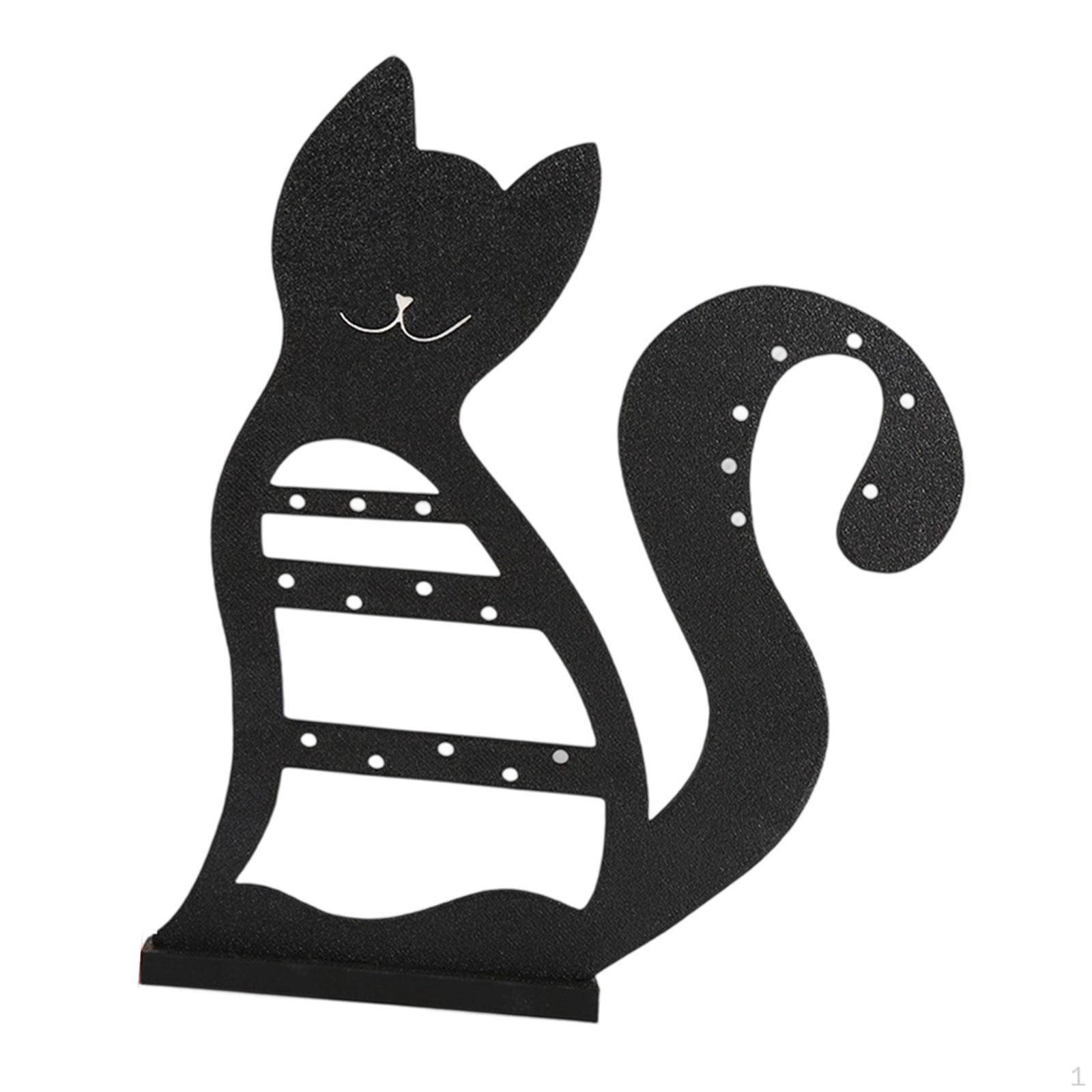 

Органайзер для хранения серег с кошачьим дизайном для женщин, для стола чёрный